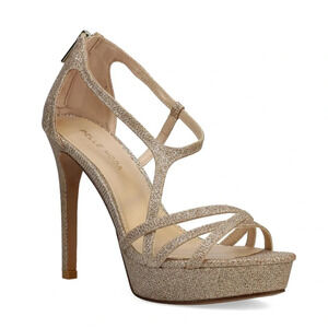 Pelle Moda oneda gold shimmer size 9.5 new in box 4.5 inch heel 1in platform